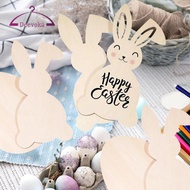 [Amleso2] 6x Easter Bunny & Egg Wooden Pendants for Painting, DIY Crafts, Classroom, Easter Decorati
