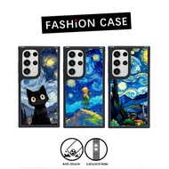 Shockproof【Oil Painting World】Acrylic Phone Case For Samsung Galaxy S25Ultra S25 S24 S23 S22 A23 M23