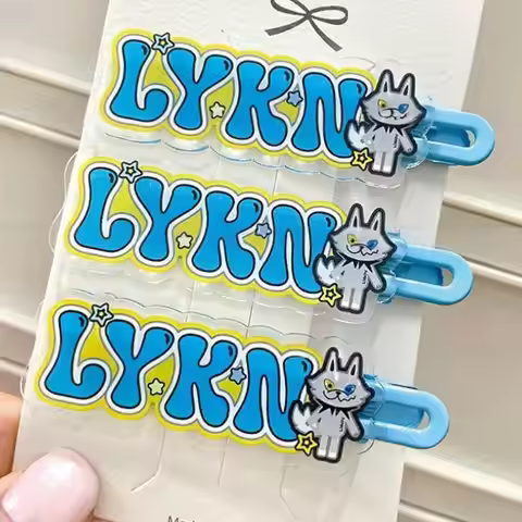 Thai Boy Band LYKN Lycan Lykyou Cosplay Headwear Acrylic Letter Duckbill Clip Hairclips Hairpins Jew