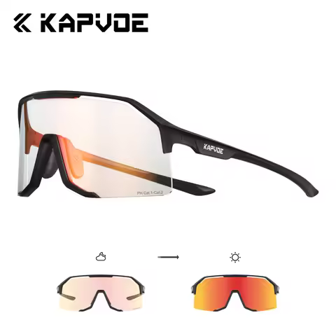 KAPVOE Photochromic Sports Sunglasses Outdoor Hiking Running and Cycling Glasses Stylish Driving Win