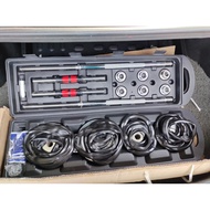 50KG Adjustable Chrome Dumbbell Set {Rubber Protection} + Barbell{With Box}