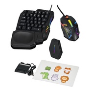 For 35Key Ergonomics RGB Gaming Keyboard +Keyboard and Mouse Converter+Mouse 5 in 1 Mobile Game Comb