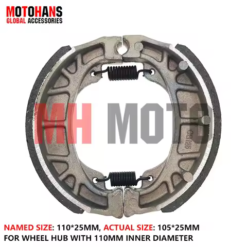 MOTORCYCLE PARTS BLACK SHEEL ASBESTOS FREE BRAKE SHOE 110*25 FOR AT110 JH110 SMASH CG125 GY6 50 WIN1