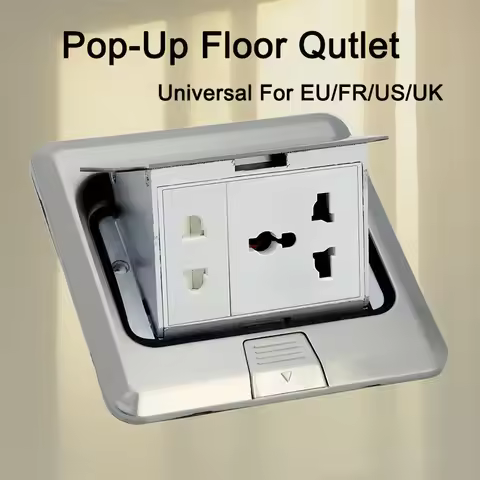 Stainless Steel Pop-Up Floor Outlet Hidden Type For EU/FR/US/UK/Universal Power Socket Electrical Sw