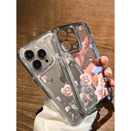 MAWAR MERAH Pink Silicone Case Samsung Galaxy A05 A55 A05s A35 S24 Ultra A24 S23Ultra S23fe S21fe A5