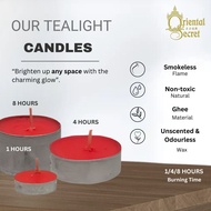 1hr/4hrs/8hrs Burning Time Red/Yellow Unscented Tea Light Tealight Candle 50/100 Pcs