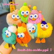 GANTUNGAN Cute Plush Duck Car Keychain Pendant Plush Doll Briquette Pendant