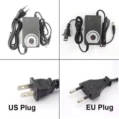 AC/DC AC 100-220V to DC 9-24V 3-12V 2A Adjustable Power Adapter with Switching Voltage Regulated Uni