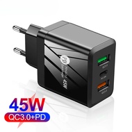 45W USB Charger Type C Fast Charger QC3.0 PD Mobile Phone Charger Universal Adapter