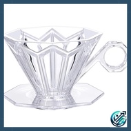 MERMOO YILAN Transparent Coffee Dripper 1~2 cups Resin Coffee Dripper Cup with Handle Coffee Filter Coffee Utensil Ripper Tool (Transparent)