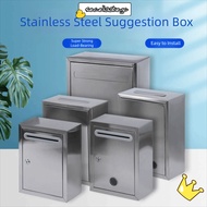 SECELPH Letter Box, with Locks 3 Sizes Mailbox, Creative Waterproof Stainless Steel Ballot Box Outdo