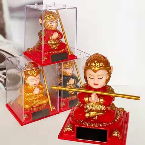 Solar Energy Sun Wukong Ornaments the Ruyi Jingu Bang Fortune Wealth Car Home Desktop Decorations Ca