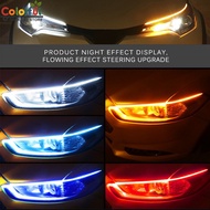 2Pcs Car Led DRL Daytime Running Light Strips Waterproof Auto Headlightdrl Ultra-thin Flow Light Str