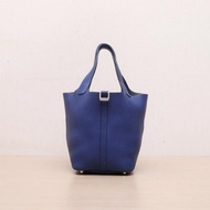HERMES(愛馬仕) Picotin 18 菜籃子 73寶石藍 TM皮 C刻 銀扣