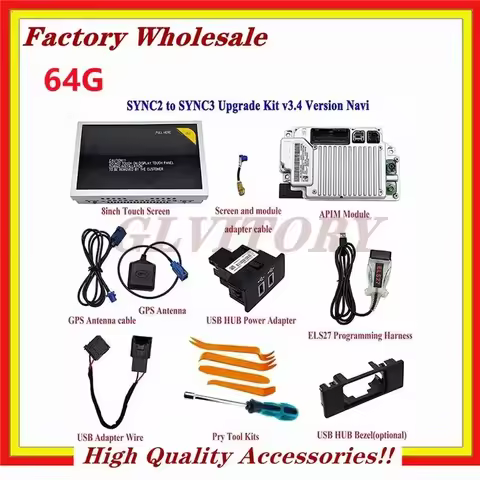 New V3.4 for Ford Touch MFT NAVI Carplay APIM Module Multimedia System SYNC 2 to SYNC 3 Upgrade Kit 