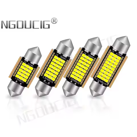 NGOUCIG 2PCS Highlight C5W Lamp C10W Festoon Led SV8.5 31mm 36mm Dome Light Car Interior Reading Tru