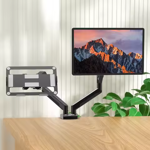 Dual Monitor Stand Full Adjustable Expandable Display Bracket Monitor Arm Desk Mount for 13 To 32 In