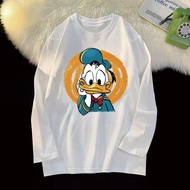 [M-8XL] American retro long-sleeved T-shirts for men and women, thin round neck tops, loose oversize