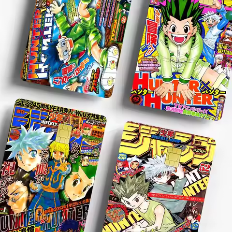 Anime HUNTER x HUNTER Anime Cartoon Bear Skin Sticker Film Tape Case for Big Credit Debit Card Front