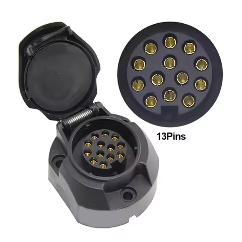 13 Pin Euro Plastic Trailer Socket Car Accessories Caravans 13 Pole Tow Bar Towing Socket Plug 12V E