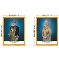 Bingkai Potret Agong Dan Permaisuri Agong 45.5cm x 33cm