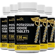 Nature's Fusions Potassium Iodide Tablets, Pack of 5-130mg - 300 Tablets EXP 10/2032 - YODO Naciente