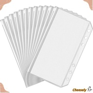 CHEESELY 6Pcs Zipper Binder Pouches, A6 Waterproof 6-Hole Binder Pockets,  PVC Transparent Receipt B