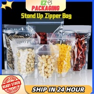 50pcs Transparent Zip Lock Clear Zipper Bag Food Pouch Snack Dry Fruit Nut Cookies Bag Goodies Beg B