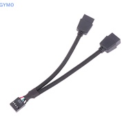 [cxGYMO] 1Pc Computer Motherboard USB Extension Cable 9 Pin 1 Female To 2 Male Y Splitter Audio HD Extension Cable For PC DIY 15cm  HDY