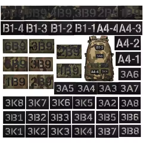 Ir Reflective Call Number Badge A4-1 B1-2 1B9 2B9 Camouflage Reflective 3B2 3B13K1 Hook Loop Patch B