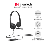 Tai nghe có dây Logitech H340 - Mic giảm ồn điều khiển trên dây âm thanh kỹ thuật số đệm tai thoải m