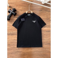 T-Shirt Lelaki dan Wanita Prada/Prada, T-Shirt Bercetak, T-Shirt untuk Perjalanan, T-Shirt Bergaya, 