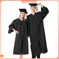 twt Bachelor Degree Ceremony Attire Bachelor Graduation Uniform Bachelor Graduation Gown with Hat V-