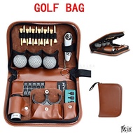 Golf Brush Leather Bag Ball Holder Ball Pin Rangefinder Multi-Functional Accessories Knife Ball Clip