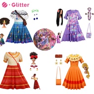Disney Encanto Mirabel Madrigal Isabella Dolores Pepa Halloween Cosplay Costume for Adult Woman Purp
