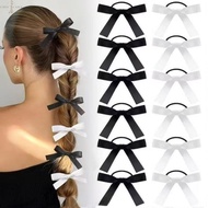 5/10/20Pcs Black White Bow Hair Ring - Ponytail Holder Headwear - Daily Use Hair Tie - Fashion, Kawa