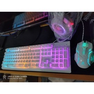 INPLAY STX540 combo 4in1 Game set Membrane keyboard mouse headset mouse pad [pink/white/black]