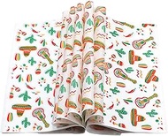 300 Sheets Mexican Themed Deli Paper Fun Style Tissue Greaseproof Wax Paper Sheets Microwave Safe Sa
