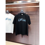 2026Dior Men's Women's Printed T-Shirt High-End T-Shirt Commuter T-Shirt Loose T-Shirt Men's Top Tre