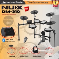 Nux DM-310 Full Set Digital Electronic Drum with Bluetooth and Dual Mesh Head with Nux PA-50 (DM310)