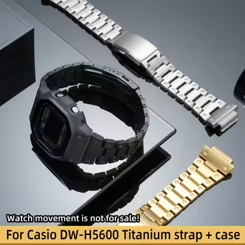 For Casio G-SHOCK DW-H5600 Titanium Watch Band, dw-h5600 Modified Titanium Watch Case 18MM