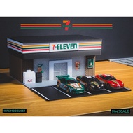 Realistic 7-Eleven Mini Diorama 1: Scale, Can Fit 4 Cars