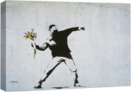 Canvas Print Wall Art Rage The Flower Thrower Street Art Guerilla Banksy Street Artwork On Canvas St