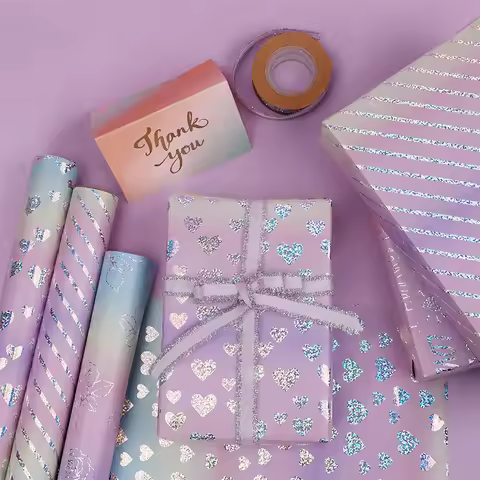 Wrapping Paper Iridescent Iridescent Gift Wrap Roll Confetti Gift Wrap Rainbow Holographic Birthday
