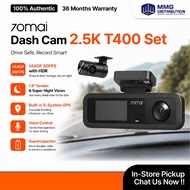 70mai T400 3-Channel Dashcam 2.5K | Built-in GPS | Infrared Night Vision | Supercapacitor | App Cont