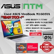 #AV343 USED ASUSVIVOBOOK M1605YA Performance Laptop AMD RYZRN 7 R7-7730U 16GBD4 512GB SSD AMD Radeon