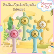 Antibacterial silicone baby rattle, stimulates children's hearing and vision ability, supports grasp