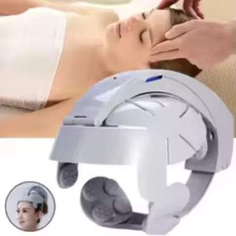 Electric Head Massager Vibration Acupuncture Point Brain Massager for Sleep Improvement Relaxation H