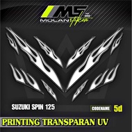 PUTIH Decal Sticker Striping Variations Transparent Uv Suzuki Spin Api Spin 125 R Spin 125 NR Suzuki