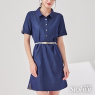[SiOHER SiOHER] 2-Piece Set French Lyocell Cool One-Piece Dress/Dress/Dress/Mid-Length Dress